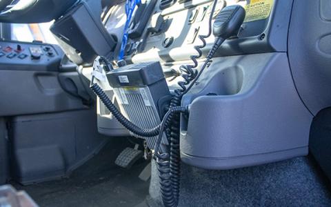 An old bus radio system sits on an empty bus. As soon as the end of this school year, some buses could potentially be upgraded after a vote by the board of education to purchase radio equipment and subscribe to the county’s radio emergency system. (Hannah Caudell/Staff)