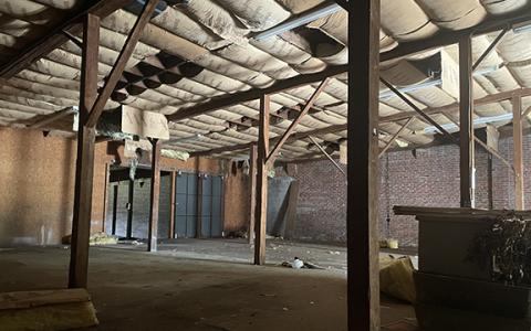 The inside of the old Crow building in Cornelia is vast, and perhaps perfect for a wine tasting room that is currently planned for the building. (Hannah Caudell/Staff)