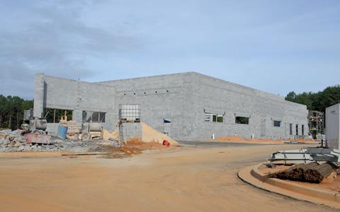 Walls are going up at the new Habersham County Animal Care and Control facility under construction on Old Athens Highway next to South Habersham Middle School. (Samantha Sinclair/Staff)
