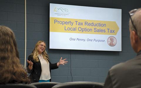 Partnership Habersham Executive Director Alex Robinson is set to help voters understand the benefits of the Property Tax Reduction Local Option Sales Tax, or PTRLOST. (Samantha Sinclair/Staff)