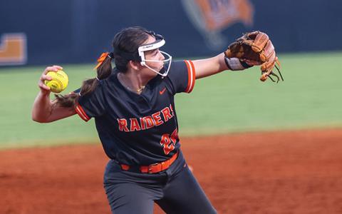 Habersham Central infielder Hailey Bochat (22) throws the ball during a softball game between Apalachee and Habersham Central at Raider Stadium on Tuesday, Sept. 1. (Landen Todd/Staff)
