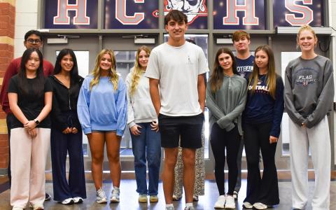 Habersham Central High School student Carson Crane, center, has been named to the state superintendent’s Student Advisory Board for the 2026-2027 school year. He will be representing his peers at the state level while working with other students across Georgia to affect state education policy. (Hannah Caudell/Staff)