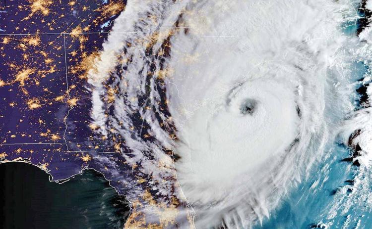 Hurricane Dorian, recently a category 3 storm seemingly bigger than Georgia, continued to shift north up the U.S. coast as of press deadline Thursday, bringing tornadoes and flooding to the Carolinas. (Photo/National Oceanic and Atmospheric Administration)