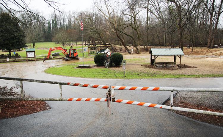 Pitts Park in Clarkesville has seen some damage during the recent weeks of wet weather.