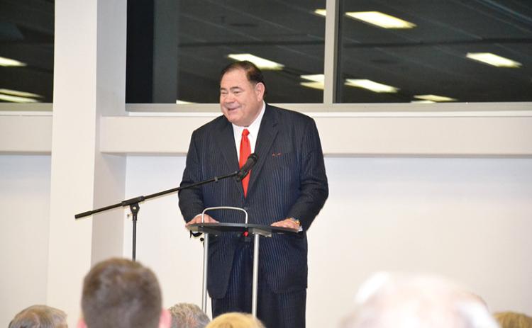 David Baker, CEO and president of the Pro Football Hall of Fame, gives the keynote address at the American Values Dinner on Thursday night at Piedmont College.