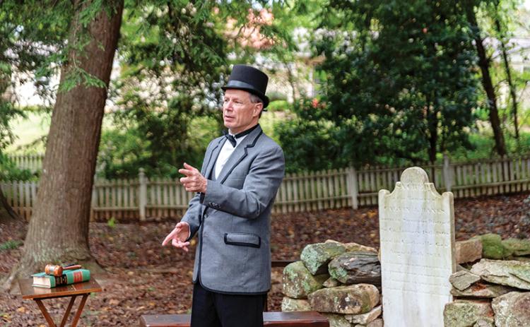 Doug Henry, who died April 13, is shown performing as Calvin Hanks during a fundraiser for the Old Clarkesville Cemetery. The cemetery was one of many local causes to which Henry donated his time and talents.