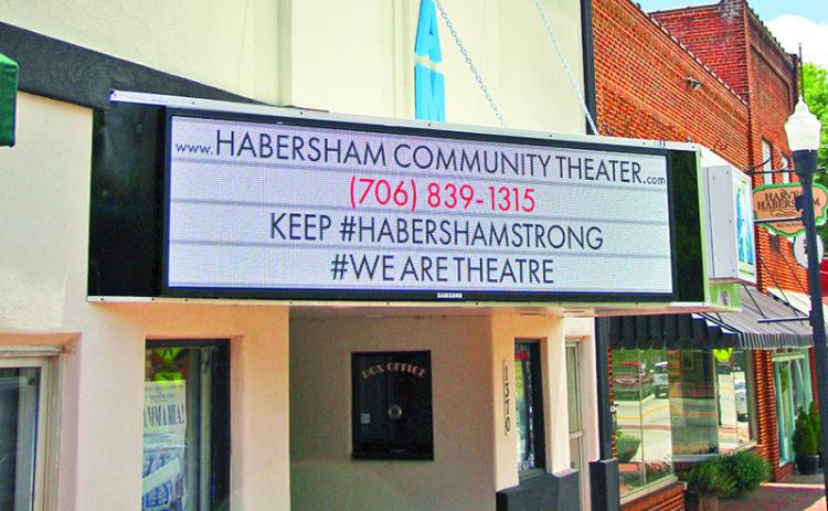 Habersham Community Theater now has a digital marquee to display messages. Photo by ERIC PEREIRA/Staff
