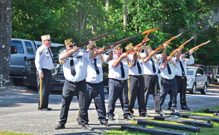 Members of the Veterans of Foreign Wars honor guard participated in last year’s Memorial Day ceremony in Demorest.