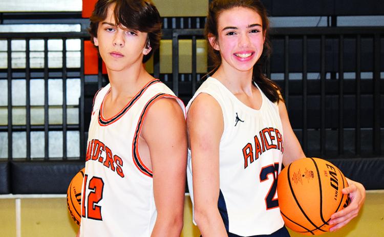 Habersham Central freshmen Brannon Gaines (left) and Kyia Barrett (right) have both made impacts as ninth graders for the Raiders basketball teams with their versatility and high basketball IQs.