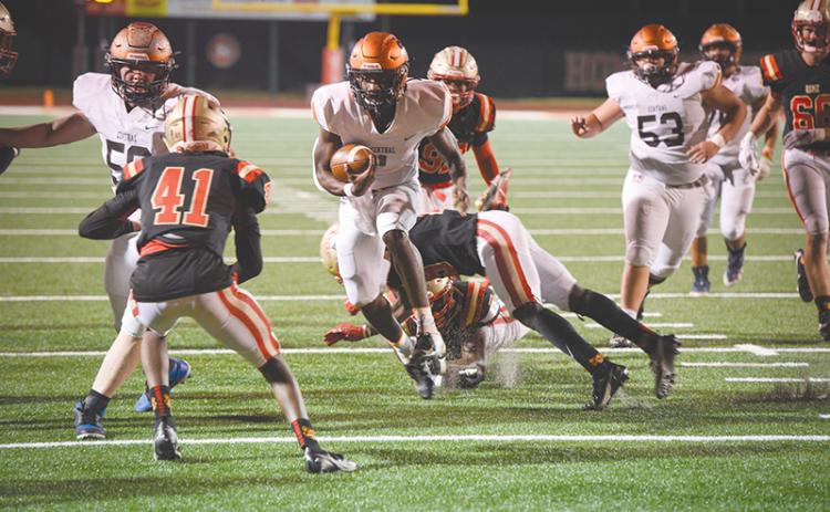 Habersham Central’s Joshua Pickett juked a lot of defenders during the 2020 season, one in which he led the Raiders in rushing and touchdowns. TOM ASKEW/Special