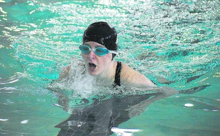 Tallulah Falls' Mia Hamon swims the breaststroke at a meet earlier this season.