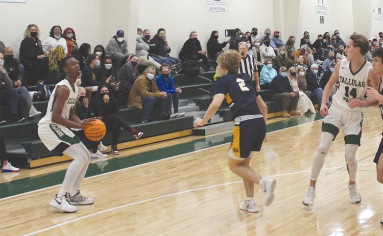Anfernee Hanna looks to knock down a jumper during the Indians’ recent game versus Galloway. In Tuesday’s win at Loganville Christian, Hanna finished with a double-double, scoring 14 points while tying the TFS single-game record for second-most rebounds with 18.