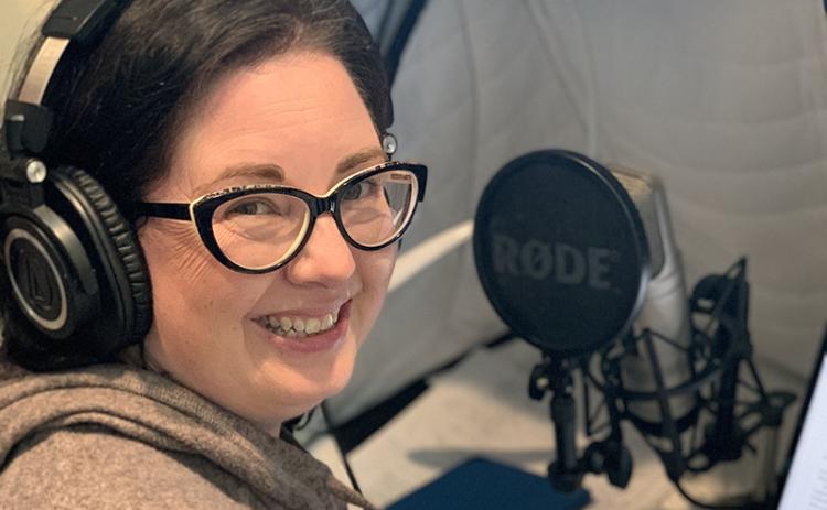 Melissa  Wood of Clarkesville has her own personal recording area at home for reading books and newspapers for the visually impaired.