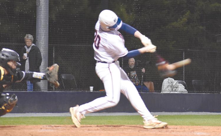 Habersham Central’s Sutton Dover connects for a hit against Central Gwinnett. CODY ROGERS/Staff