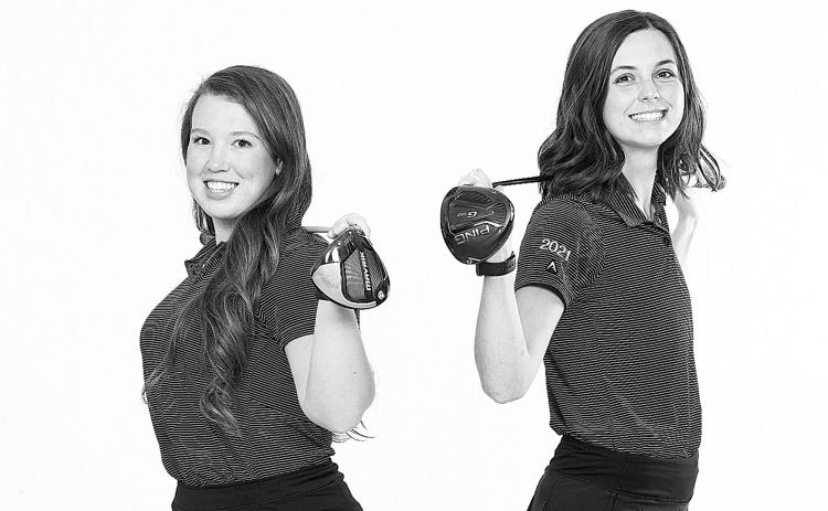 Tallulah Falls golfers Brinson Hall (left) and Maggie Jackson are set for their final match to close out a historic career with the Lady Indians. RANDY CRUMP/Special