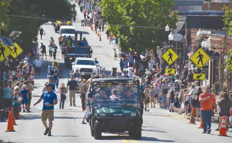 The Mountain Laurel Festival Parade was attended by thousands in downtown Clarkesville.