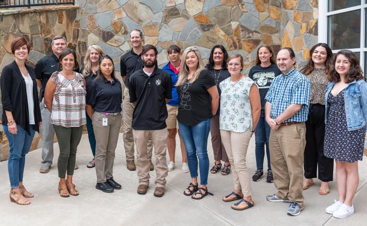 New employees at Tallulah Falls School attended pre-planning on Aug. 3-5. Shown, front row, from left are Mary Lauren Keeny, Haley Cantrell, Eudelia Lemus Talavera, Cliff Thompson, Tammy Metcalf, Danielle Smith, Logan Fortner, Karen Martinez, back row, from left, are, Bill Harrison, Katie Ralston, Kyle Dampier, Jo Kimbrell, Tricia Anderson, Jennifer Cox, Taylor Sparks, Not pictured: Francie Keene and Dale Garside. E. LANE GRESHAM/Tallulah Falls School