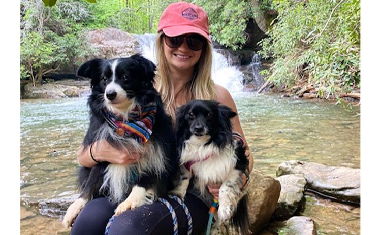 Gretchen Hilderhoff is shown with her dogs Jack (left) and Belle (right). SUBMITTED