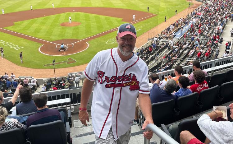 Going to a ball game to support his Braves is one of many freedoms Steve Tench is grateful for after serving his country for 20 years in the U.S. Army and now in the Department of Defense. STEVE TENCH/Submitted