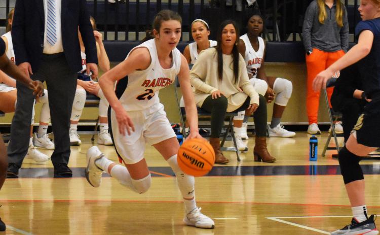 Kyia Barrett drives to the basket during a 2020 Lady Raiders home game. CODY ROGERS/Staff
