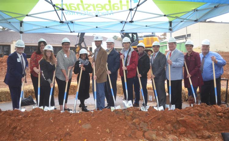 Habersham Home Administrator Frank Nathan, Director of Nursing Valeria Lewis, COO Angela Harpold, Hospital Board Authority Member, Teri Newsome, Kesha Clinkscale, VP, Culture & Wellness, CEO Tyler Williams, Director of Operations Michael Armstrong, Hospital Board Authority Member & HMC Foundation Board Member Ken Johnson,  HMC Foundation Chairman James Irvin, NGHS CIO Chris Paravate, County Commissioner Bruce Harkness, Interim County Manager Alicia Vaughn, and Habersham County Commissioner Bruce Palmer
