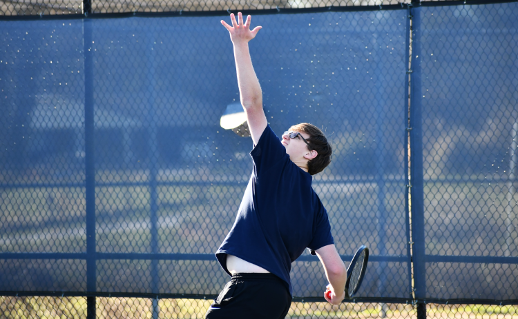 Freshman singles player Kevin Wonders is undefeated in his debut season for the Raiders tennis team. CODY ROGERS/Staff