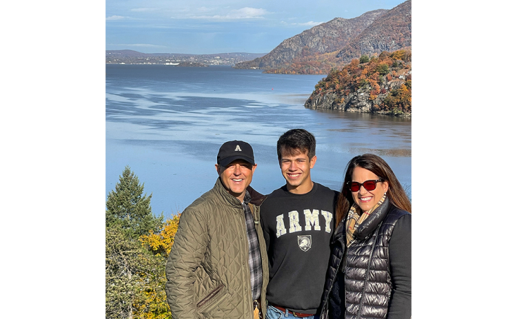 Future West Point cadet Smith Caudell takes a moment to take in the natural beauty of upstate New York with his parents, Judge Chan Caudell and Tammy Caudell. TAMMY CAUDELL/Submitted