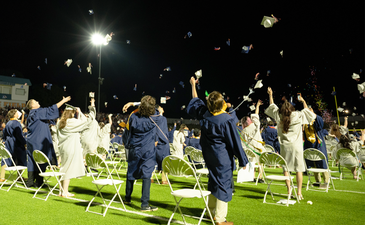 Habersham Central graduates rejoice after all their names were called Friday night at Raider stadium. ZACH TAYLOR/Special