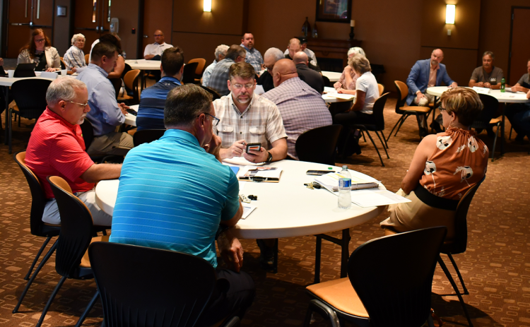 Representatives from Habersham County and its municipalities met Tuesday to discuss a possible Roads and Bridges SPLOST sales tax referendum. MATTHEW OSBORNE/Staff