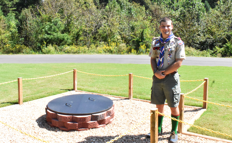 18-year-old Patrick McNair said he loves being a part of the Eagle Scouts and hopes to continue to lead the next generation. McNair completed a fire pit for the VFW for his Eagle Scout project earlier this year. AMARIS E. RODRIGUEZ/Staff