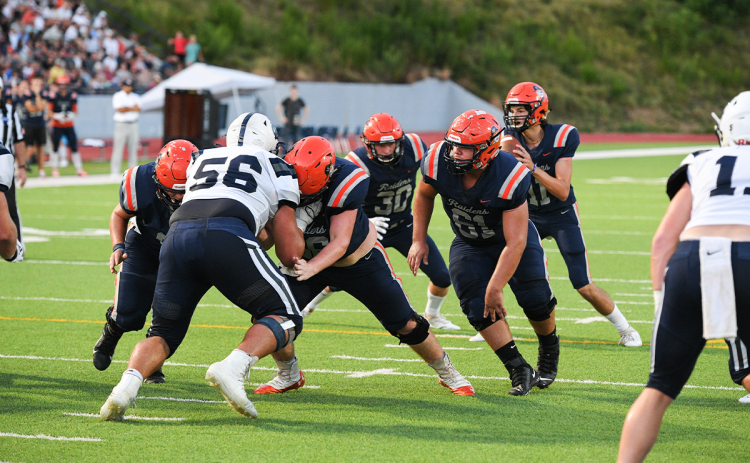 Habersham Central quarterback Cooper Smith has his eyes up on an RPO play against White County. Smith will make his first career varsity start for the Raiders at quarterback tonight against Central Gwinnett. TOM ASKEW/Special