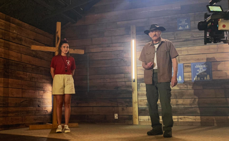 Isabelle Almoyan is shown in a scene with Christopher Lloyd in the soon-to-be-released movie, “Camp Hideout.” SUBMITTED