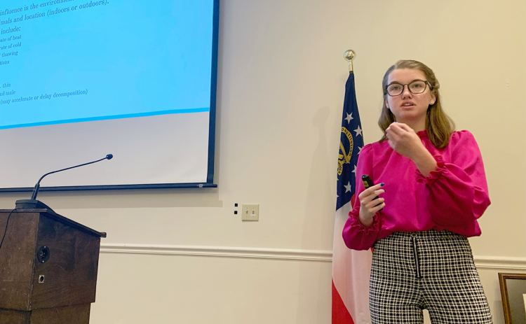 Addison Bowen instructs forensic experts at the Georgia Division of the International Association of Identification Conference Oct. 24-28 in Jekyll Island. BRUCE WILLIS/Submitted