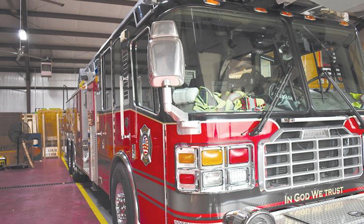 Baldwin’s current fire engine is shown. The city plans to pick up a new quick response truck as soon as this weekend.