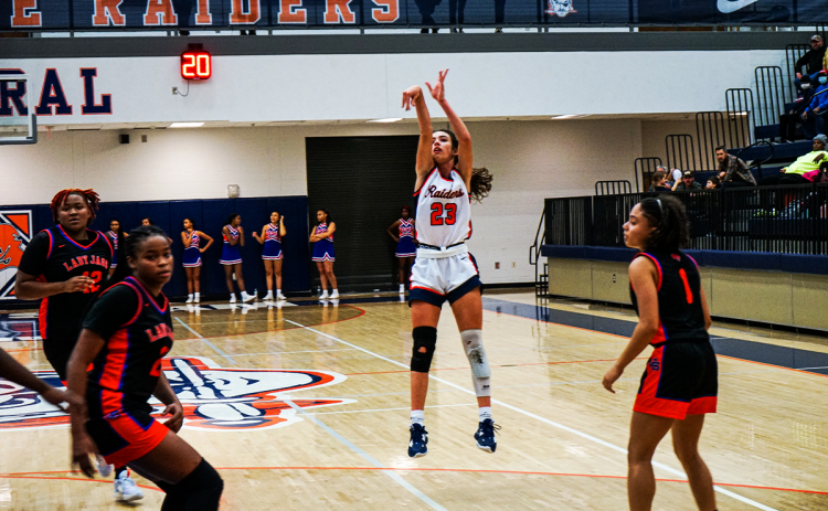 Kyia Barrett separates herself from a few nearby defenders and eyes her mid-range jump shot against Cedar Shoals Tuesday night. CODY ROGERS/Special
