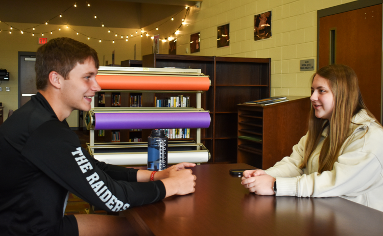 Hayden Hulsey (left) and Emily Irvin of HCHS were named as Georgia Scholars, a recognition shared by only 154 students across Georgia. EMMA MARTI/Staff