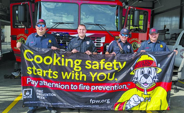 Firefighters from Cornelia Station 22 shown are (from left) Chandler Smith – Cornelia Fire Dept; Danial Nelson – Habersham County Fire Dept; Brandon Fields – Habersham County Emergency Services; and Kyle Dotson – Cornelia Fire Dept. DUANE HARTNESS/Submitted