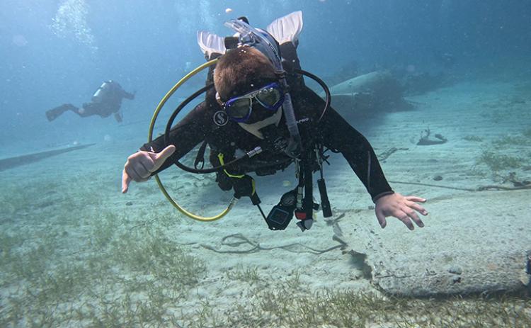Ian Holbrook has made around 70 dives already on his way to the title of master diver. SUBMITTED