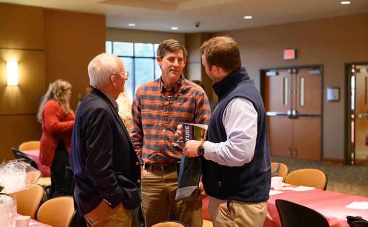 Former Georgia Department of Agriculture Commissioner Gary W. Black speaks with Sen. Bo Hatchett and Brian Horton. ZACH TAYLOR/Special