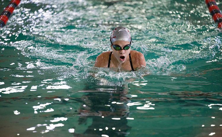 Habersham Central’s Leah Culpepper emerges from the water during a meet last season. Culpepper is already on the sheet for the state meet even before Thanksgiving. ZACH TAYLOR/Special