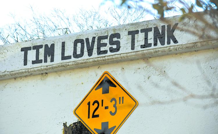 The Tim Loves Tink mural may need to be relocated after objections from Norfolk Southern Railroad. JULIANNE AKERS/Staff