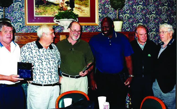 Players shown at the inaugural Habersham Central Ring of Honor banquet include (from left) David Grant and Jeff Grant (representing their brother Cy Grant), Carl Williams, Anthony King, Jimmy Williams and Cliff Kimsey. SUBMITTED
