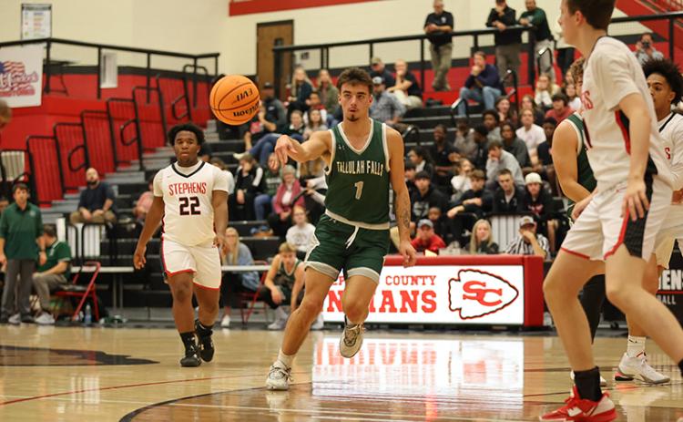 Tallulah Falls’ Jay Taylor runs the floor against Stephens County before Christmas break. AUSTIN POFFENBERGER/Special