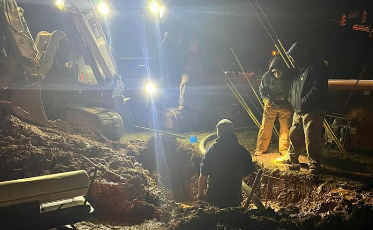 Demorest Public Works crews spent six hours fixing a water line last weekend on the coldest day of the year. CITY OF DEMOREST/Submitted