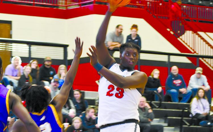 Habersham Central’s JoJo McCurry gets out on the break at the holiday tournament. LANG STOREY/Staff