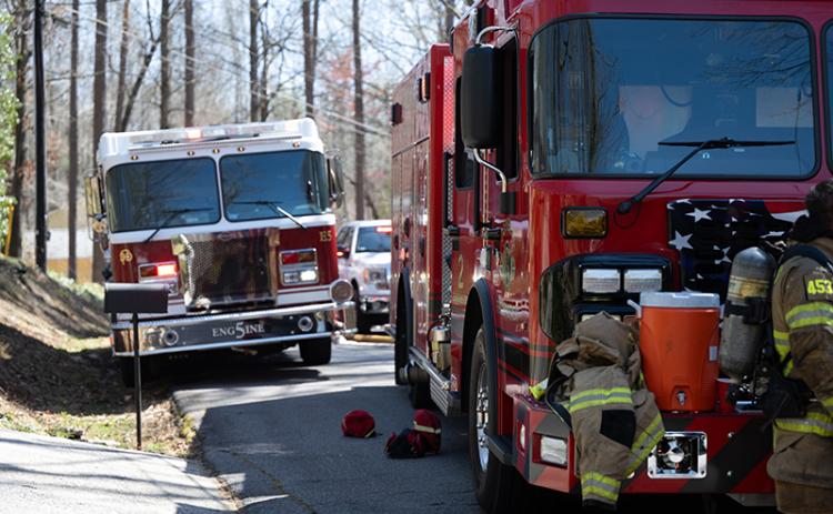 Firefighters were called to the scene of a burning home on Modoc Street in Cornelia on Tuesday afternoon. ZACH TAYLOR/Special