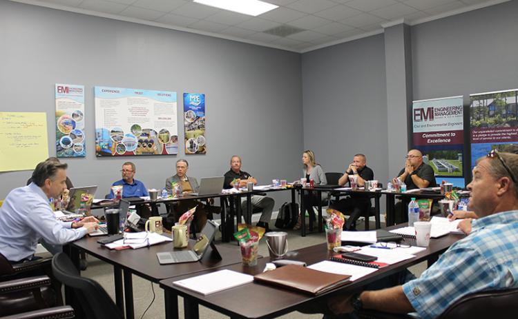 Demorest city officials convene for their spring retreat at EMI’s Habersham office Saturday. BRIAN WELLMEIER/Special