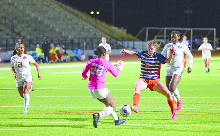 Abigail Hotard battles for possession during a recent home match. ZACH TAYLOR/Special