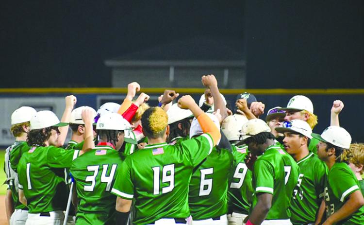 Tallulah Falls’ baseball players break it down after a playoff win during their run to second place in the state. WADE CHEEK/CNI News Service