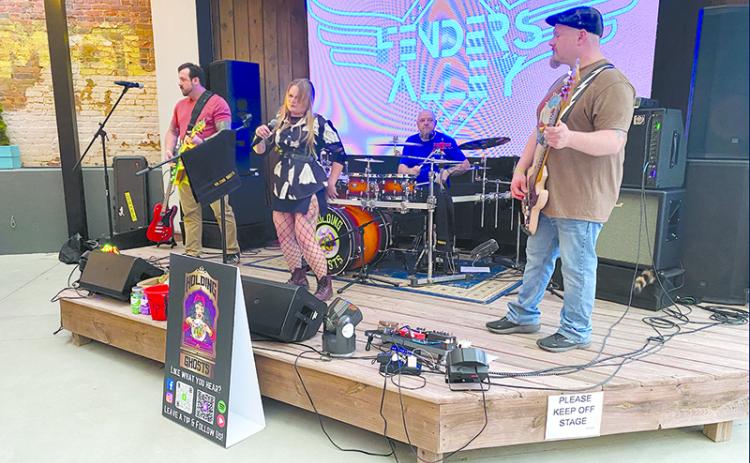 Members of Holding Ghosts include Anthony Marinelli (guitar), Zeanna Muse (vocals), Jeremy “Casper” Nichols (drums) and Sid Porter (bass). The group performed at Fenders Alley on June 1. YVONNE MARINELLI/Staff
